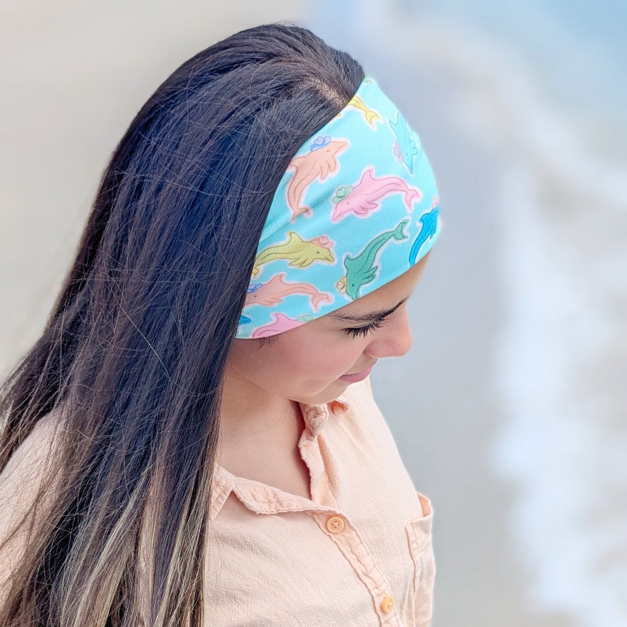 Yeehaw Dolphins Stretch Headband - The Sassy Olive