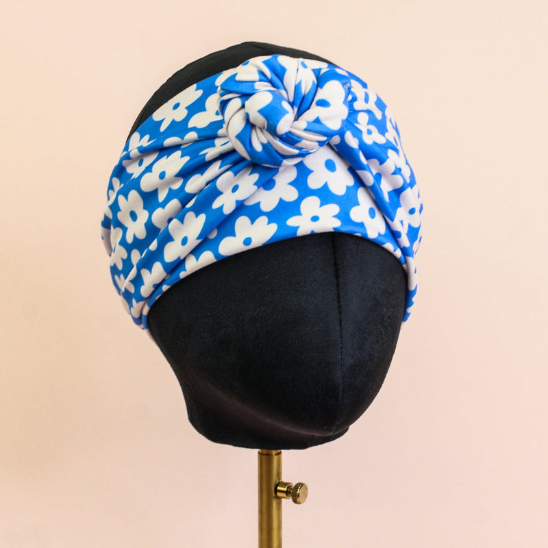 Mellow Blue Floral Wrap Headband - The Sassy Olive